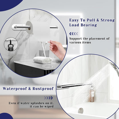 Skiennix Stainless Steel Paper Towel Holder - Self-Adhesive or Drilling | Wall-Mounted for Kitchen & Bathroom
