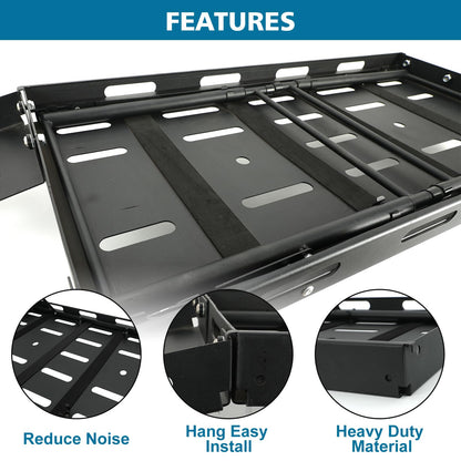 SUNPIE Rear Trunk Cargo Basket for Jeep Wrangler 2007-2025 JKU JLU 4 Doors, Hardtop Storage Rack & Camping Table | Heavy-Duty Organizer for Gear, Tools, Off-Road Accessories