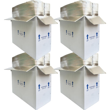 CH-BOX Insulated Cold Shipping Boxes with Liners, 4 Pack 26'' x 11'' x 19'', for Perishable Frozen Food, White (TB261119L-4)
