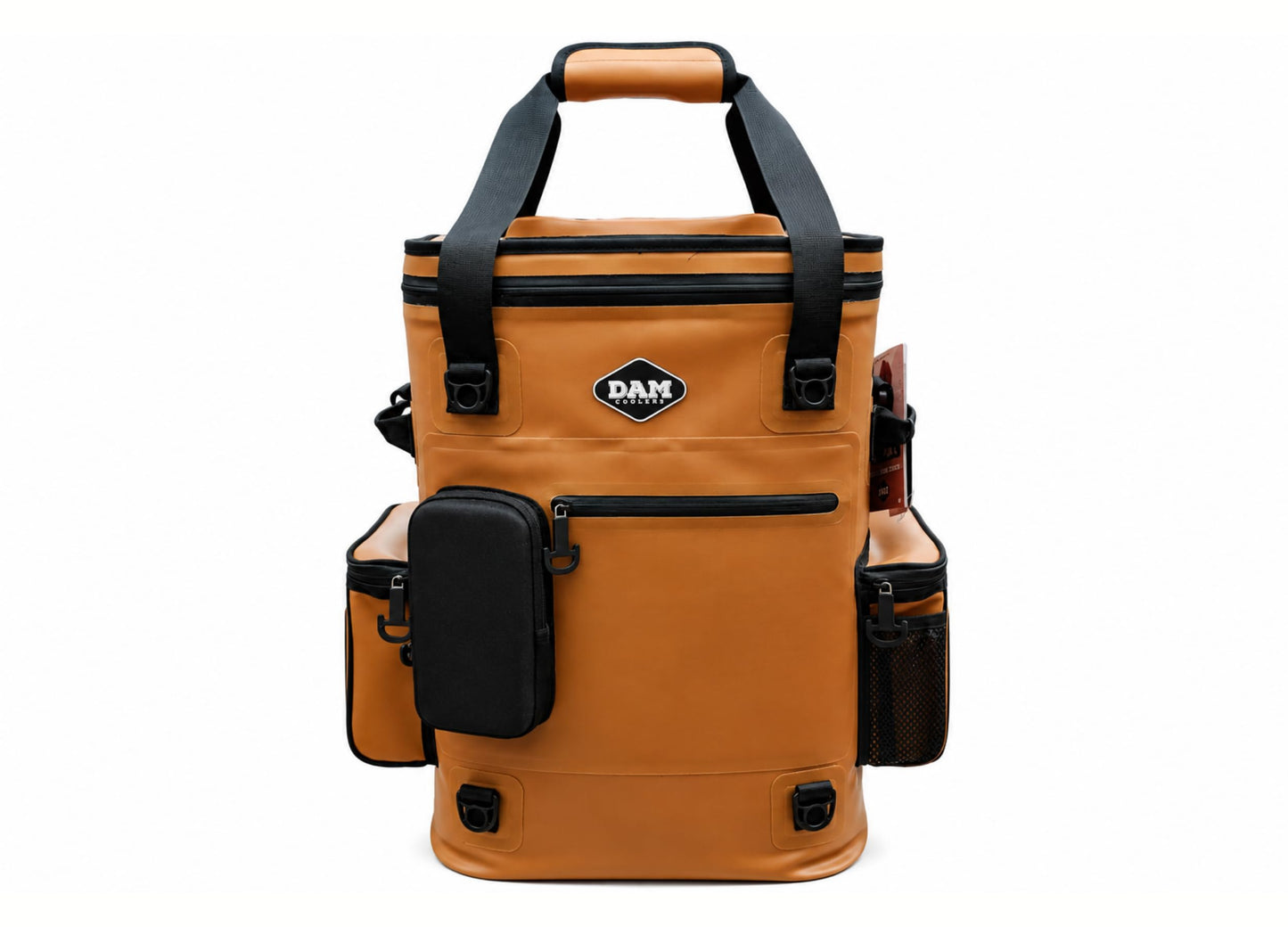 DAM Coolers SOFTCOOL 20 Soft Sided Cooler Backpack – Leakproof Insulated Cooler Bag, 22 Can / 26L Portable Ice Chest with Quick-Access Hatch for Beach, Camping, Fishing & Travel (Sudan Tan)
