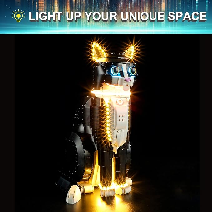 LED Light Kit for Lego 21349 Ideas Tuxedo Cat Set Compatible with Lego 21349 Building Blocks Model(Not Include Blocks Set)