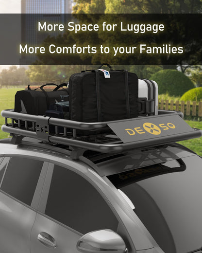 51" X 36" Universal Roof Rack Cargo Basket with Cargo Net, 200 Lbs Capacity Rooftop Luggage Rack for SUV, Car & Truck, Heavy-Duty Roof Rack Accessories Carrier