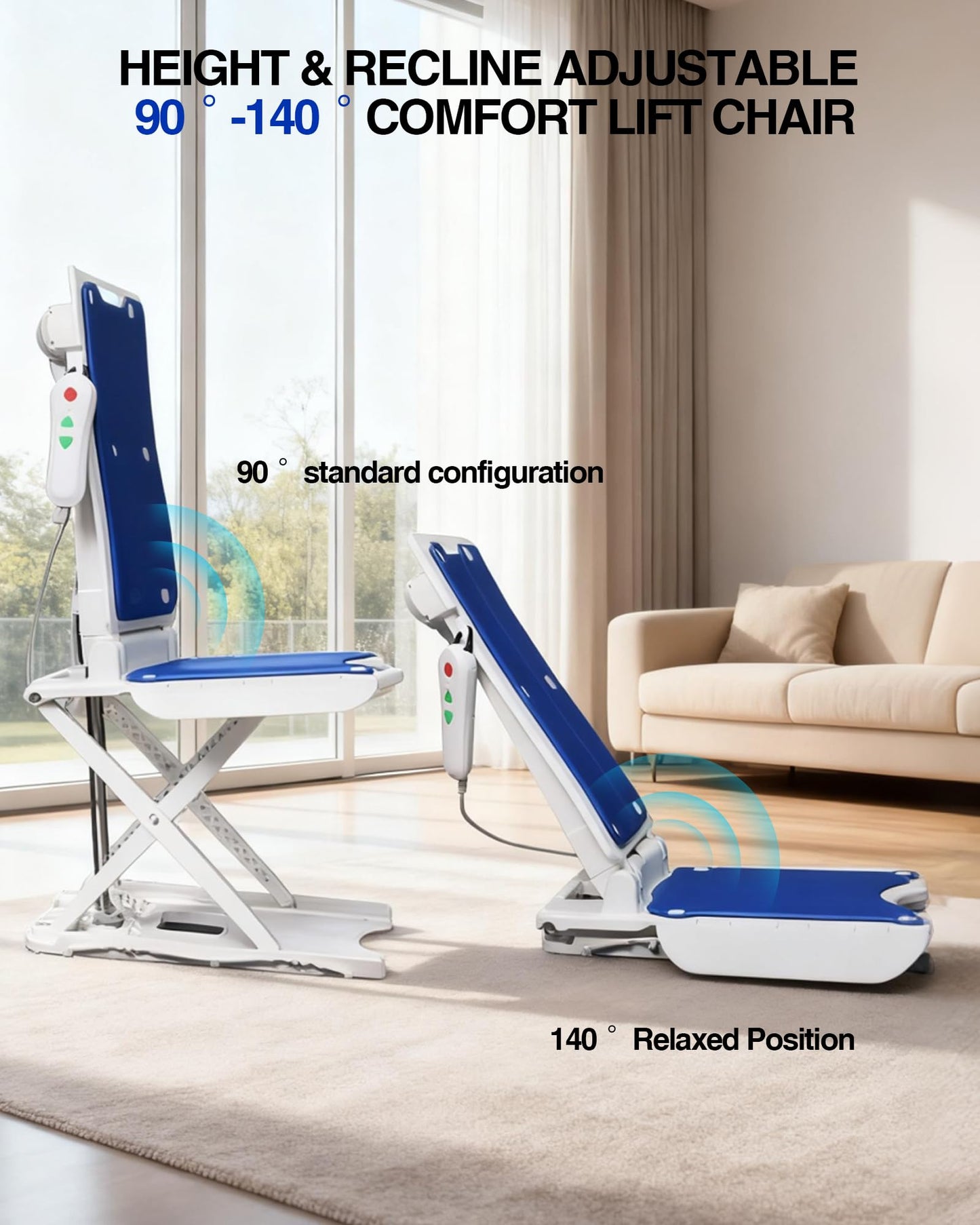 Pterying Electric Chair Lift for Elderly, Floor to Chair Transfer Aid, IPX8 Waterproof, Max Load 308 LBS, Heavy Duty Bath Lift, Assisted Transfer for Seniors (Bathtub/Bedroom/Living Room)