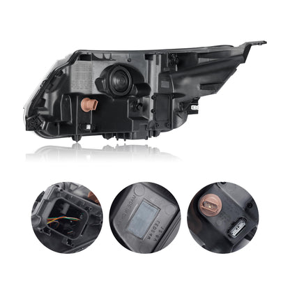 AutoZest Chrome Bezel LED Headlight W/o LED control module Assembly Compatible With 2016-2019 Ford Explorer Sport/Limited/XLT/Platinum Headlamp W/LED DRL Right Passenger Side FO2519130