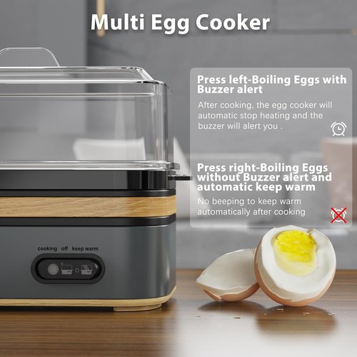 Evoloop Electric Egg Cooker - Rapid 6 Egg Capacity for Soft, Medium, Hard Boiled & Omelets | BPA Free, Auto Shut-Off