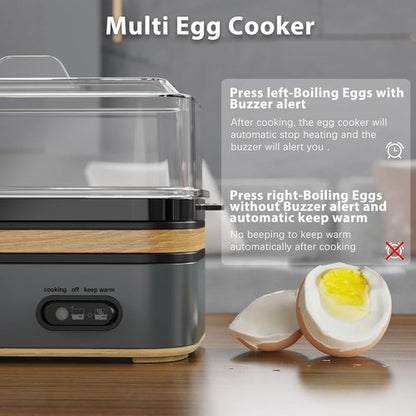 Evoloop Electric Egg Cooker - Rapid 6 Egg Capacity for Soft, Medium, Hard Boiled & Omelets | BPA Free, Auto Shut-Off