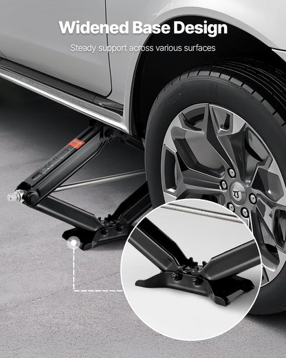 VEVOR 6500 lbs RV Scissor Jacks, 4-23.4 in RV Stabilizer Leveling Scissor Jacks, Set of 4, Heavy Duty Stabilizer Jack with Crank Handle, Socket and Bubble Levels, Not Easily Bent or Deformed