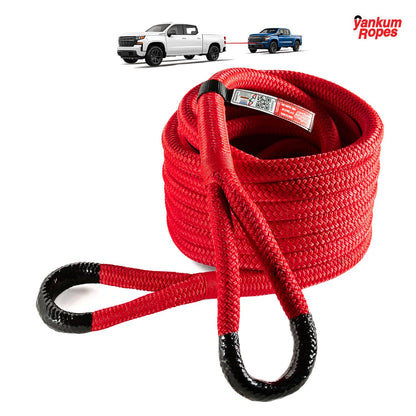 Yankum Kinetic Recovery Rope - Heavy Duty 3/4" x 30' Tow Rope, Off-Road & Vehicle Recovery Kit, Kinetic Energy Snatch Strap, Soft Shackles for 4x4, Jeep, and Trucks, Made in USA – Rubber Boa Series