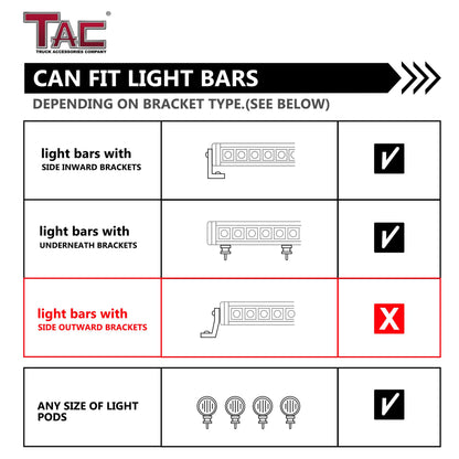 TAC Roof Rack Compatible with 2024-2026 Tacoma Double Cab Truck Cross Bar Cargo Canoe Bike Kayak Snowboard Luggage Upper Storage Carrier Truck Outdoors Gear