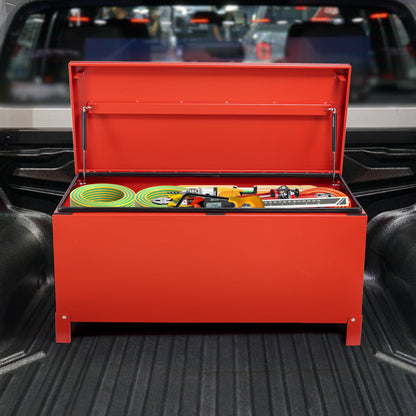 IDEALHOUSE Heavy Duty Aluminum Truck Bed Toolbox with Drawer – 48" Jobsite Storage Chest, Dual Hydraulic Levers, Side Handles, Lockable, Weatherproof Secure Organizer for Pickup Trucks, Trailers, RVs