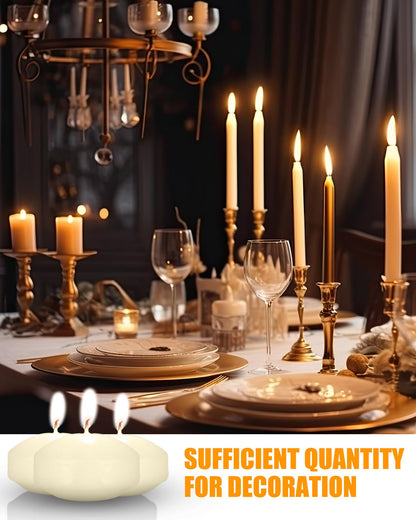 Treela 80 Pcs 1.73 Inch Unscented Floating Candles, Dripless Tealight Candles Home Decorations, Cute and Elegant Burning Candles for Wedding Vases Centerpieces Party Accessories (Ivory)
