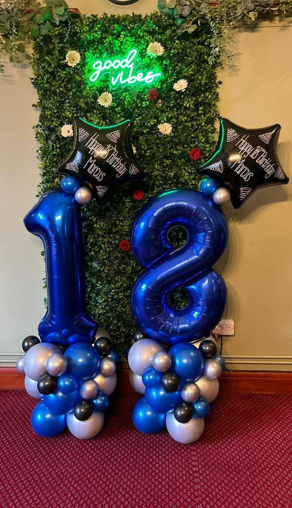 Number 3 Balloon by Night Blue - 40 Inch for 3rd Birthday Celebration | Perfect for Kids & Adults