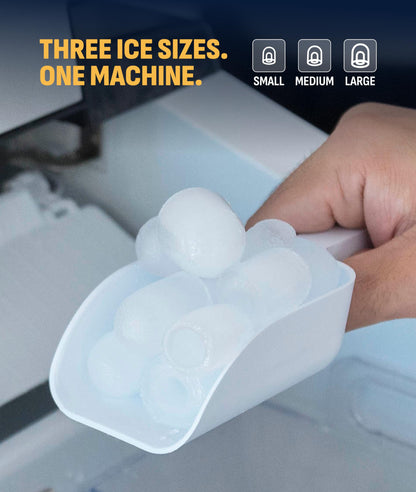 NewAir 50 lb. Countertop Ice Maker | Portable Bullet Ice Machine | 12 Cubes in 7 Minutes, 3 Ice Sizes | Stainless Steel, Self-Cleaning, BPA-Free