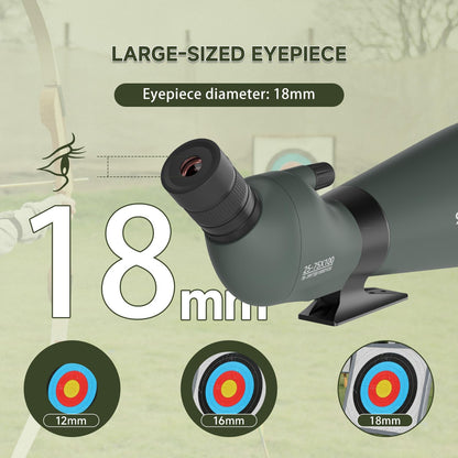 SVBONY SV28 100mm Angled Spotting Scope with SA411 Remote Shutter, 25-75x Spotter Scope with Tripod for Long Range Viewing, FMC HD Optics with Soft Carrying Case & Phone Adapter, Scopes for Shooting