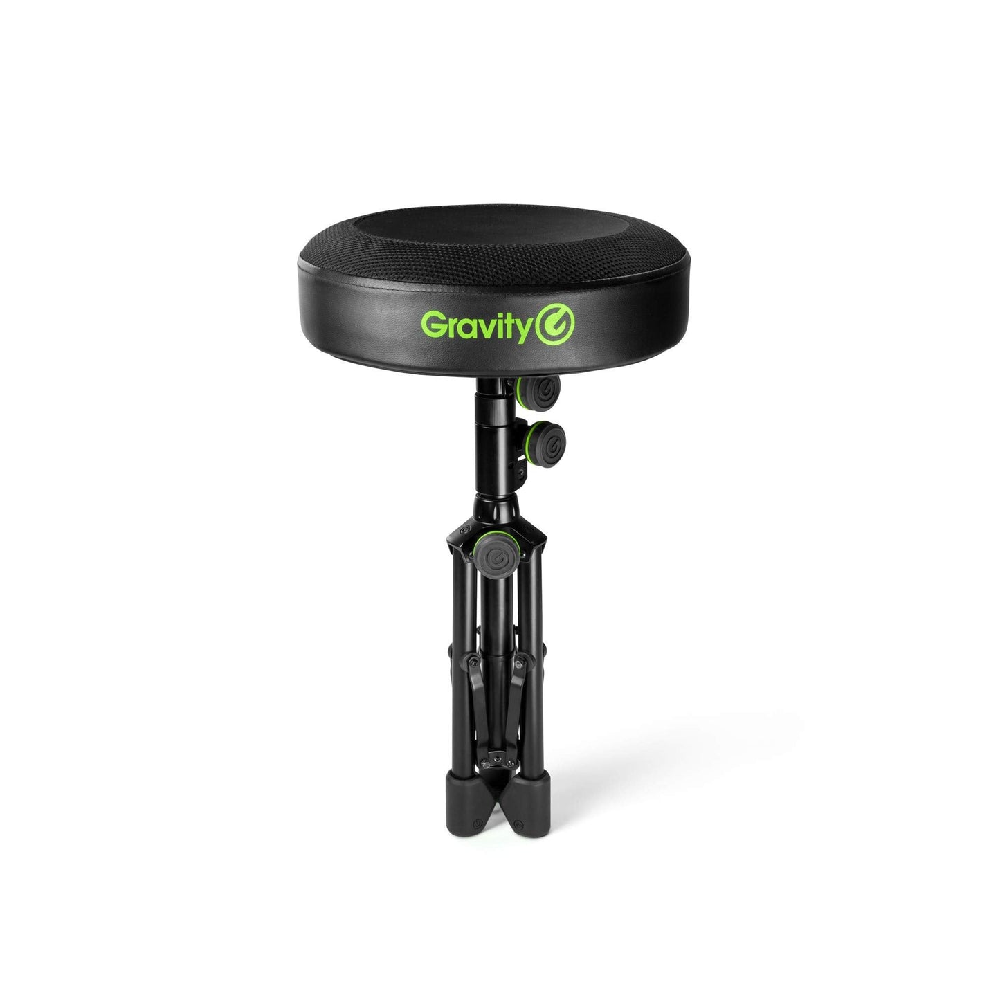 Gravity Music Stool FD SEAT 1 Foldable Round Stool Height Adjustable for Musicians Portable, Black