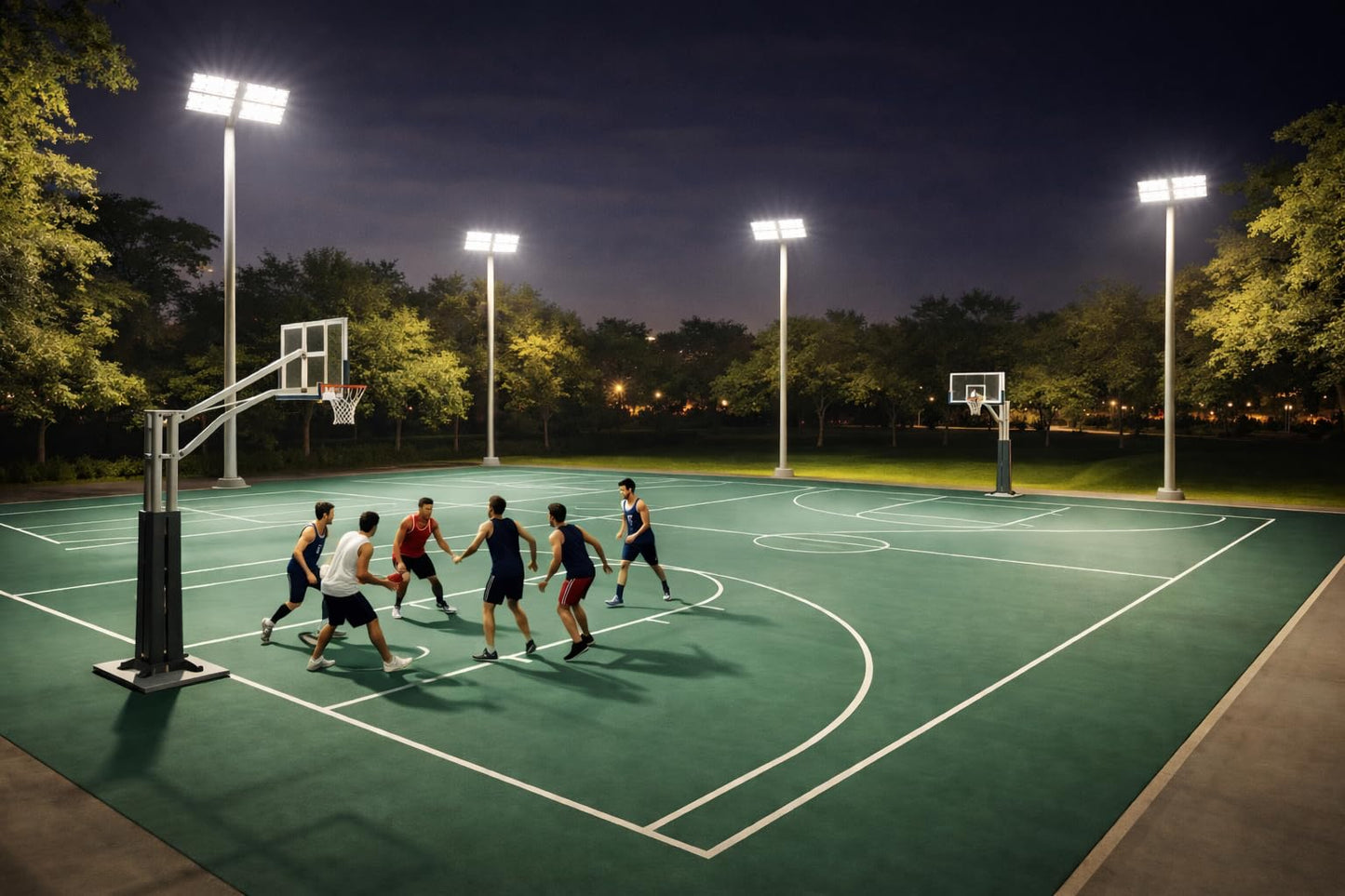 REXTiN LED Stadium Flood Light: Outdoor High Power Adjustable Angle Heavy Duty Waterproof - Area Lighting for Sports Court Parking Lot Area Tunnel (400W)