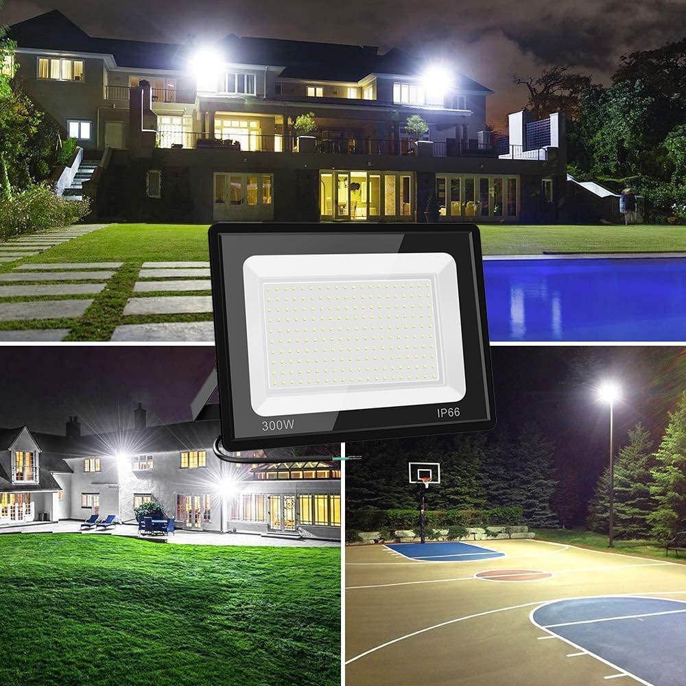 Gopretty 400W LED Flood Light Bulbs 2 Pack, Outdoor Waterproof IP66, 40000LM Super Bright, 6000K Daylight White, Exteriores Security Floodlights for Yard, Court, Garage, Stadium