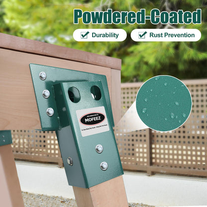 MOFEEZ Deer Stand Brackets 4x4, Heavy Duty Elevator Bracket with Powder Coated for Deer Blind, Outdoor Hunting Platform, Blind Box, Treehouse, Shooting Shack, Over 2000 lb Capacity, Green, Pack 8