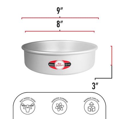 Fat Daddio's PCC-83 Anodized Aluminum Round Cheesecake Pan, 8 x 3 Inch