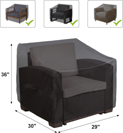 ALSTER Outdoor Chair Covers - Durable Waterproof Black Furniture Covers | 2 Pack (29" L x 30" W x 36" H)