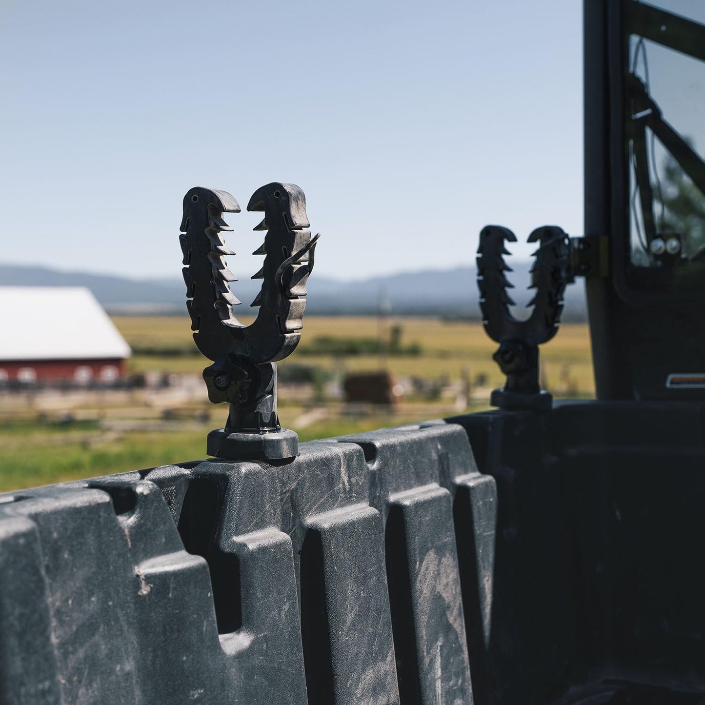 KEMIMOTO UTV Hunting Tool Holder Rack, Tie Down Anchor Compatible with Polaris Ranger General Sportsman, Bow Rack Tools Holder with Rubber Snubbers for Added Security