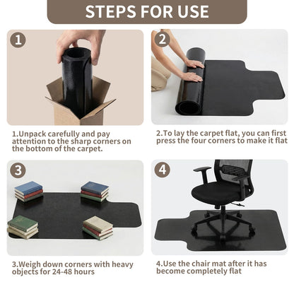 Office Chair Mat for Low Pile Carpeted Floors with Lip, 36" x 48" Plastic Floor mat for Desk Chair on Carpet,Easy Glide Carpet Protector Mat for Computer Chairs,Rolling Chairs,Home,Office (36*48 inch)