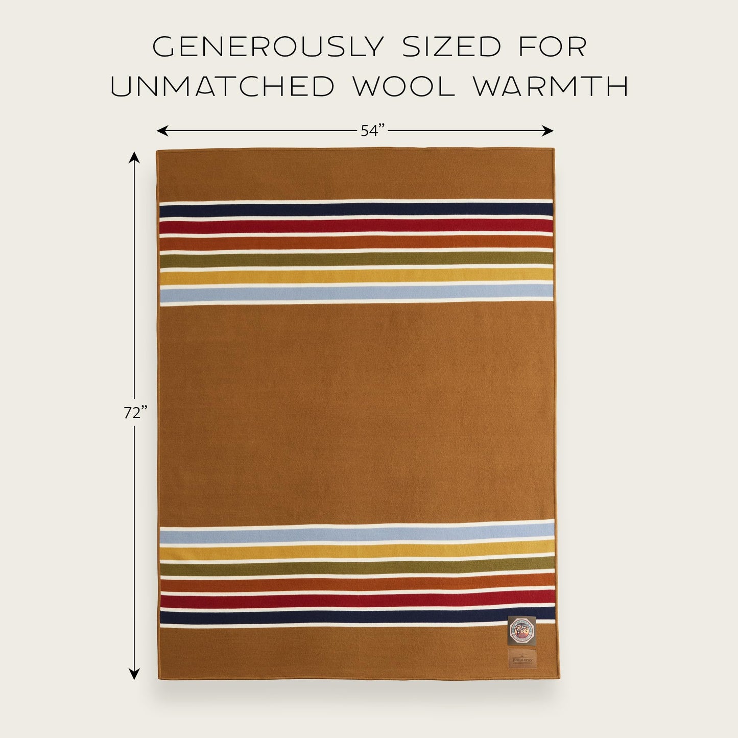 Pendleton National Park Throw with Leather Carrier 54" x 72" - Premium Wool Throw, Iconic Stripes, Durable Blanket for Home & Outdoor Adventures - Yosemite
