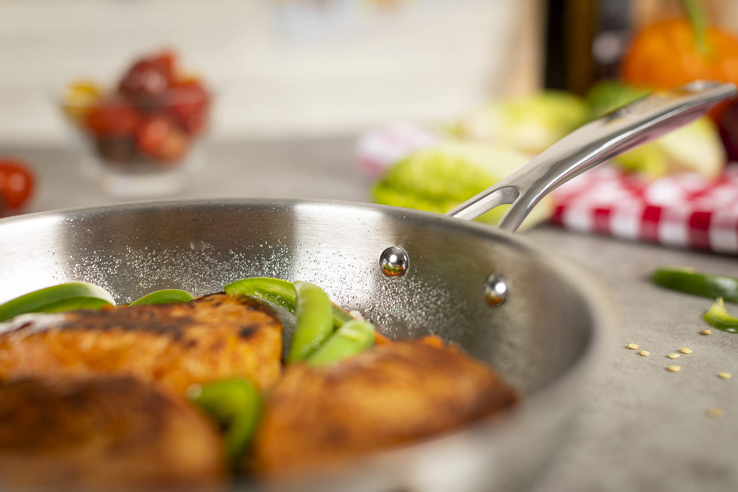 KUHN RIKON Allround Stainless Steel Uncoated Frying Pan, 24 cm