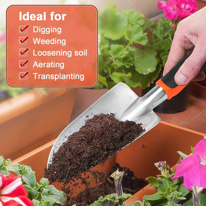 Regine Switzerland Garden Hand Trowel - Heavy Duty Ergonomic Shovel for Easy Digging | Rust Resistant, Orange