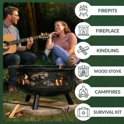 Plow & Hearth 40 LB Fatwood Fire Starter, Organic Kindling Sticks, Non Toxic All Natural Firestarters for Wood Stoves Fireplaces Campfires Fire Pits, Easy Ignition Fat Wood