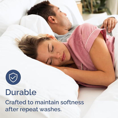 Skiennix Twin XL Sheet Sets - Bulk Case of 16 with Deep Pockets - Breathable, Cooling & Wrinkle-Free (White)