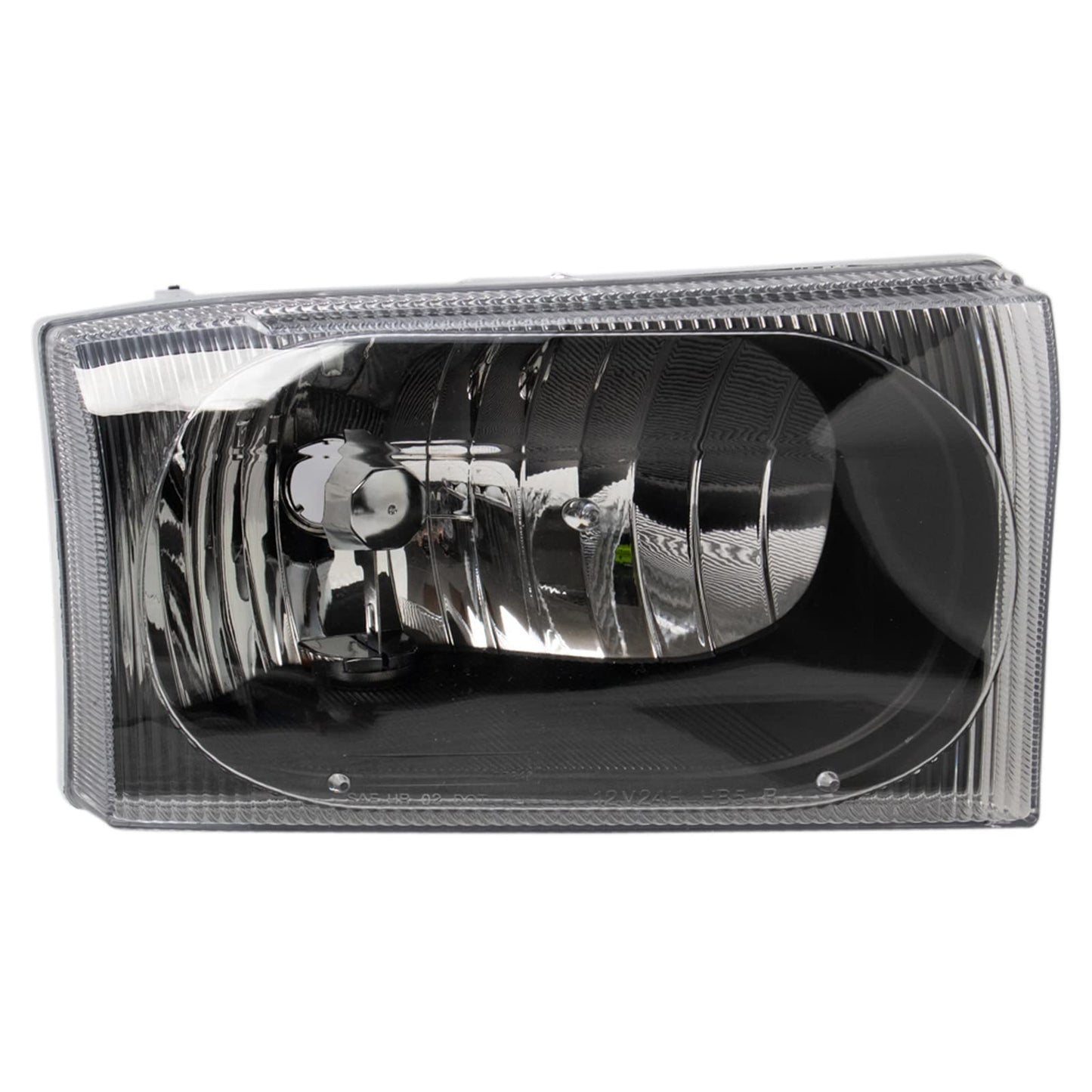 TRQ 2 Piece Headlight Assembly Set Performance Halogen Black Bezel Driver & Passenger Side Compatible with Ford Excursion 2000-2004 F250 F350 1999-2004 F450 F550 1999-2003