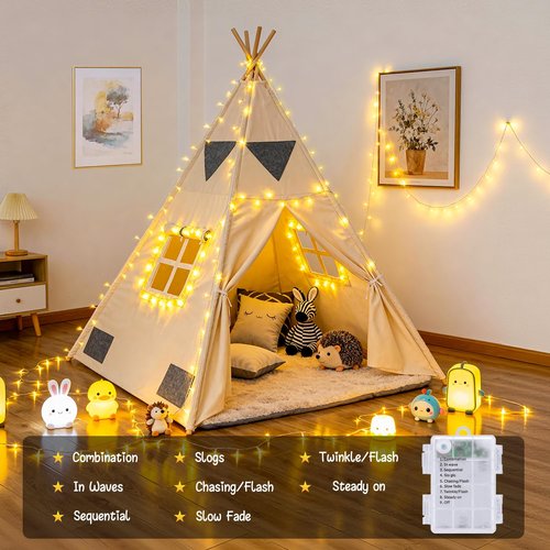 JMEXSUSS 2 Pack Outdoor String Lights Battery Operated, Total 66ft 200 LED Fairy Lights with Remote, Warm White Battery Christmas Lights for Bedroom Indoor Holiday House Tree Porch Party Yard
