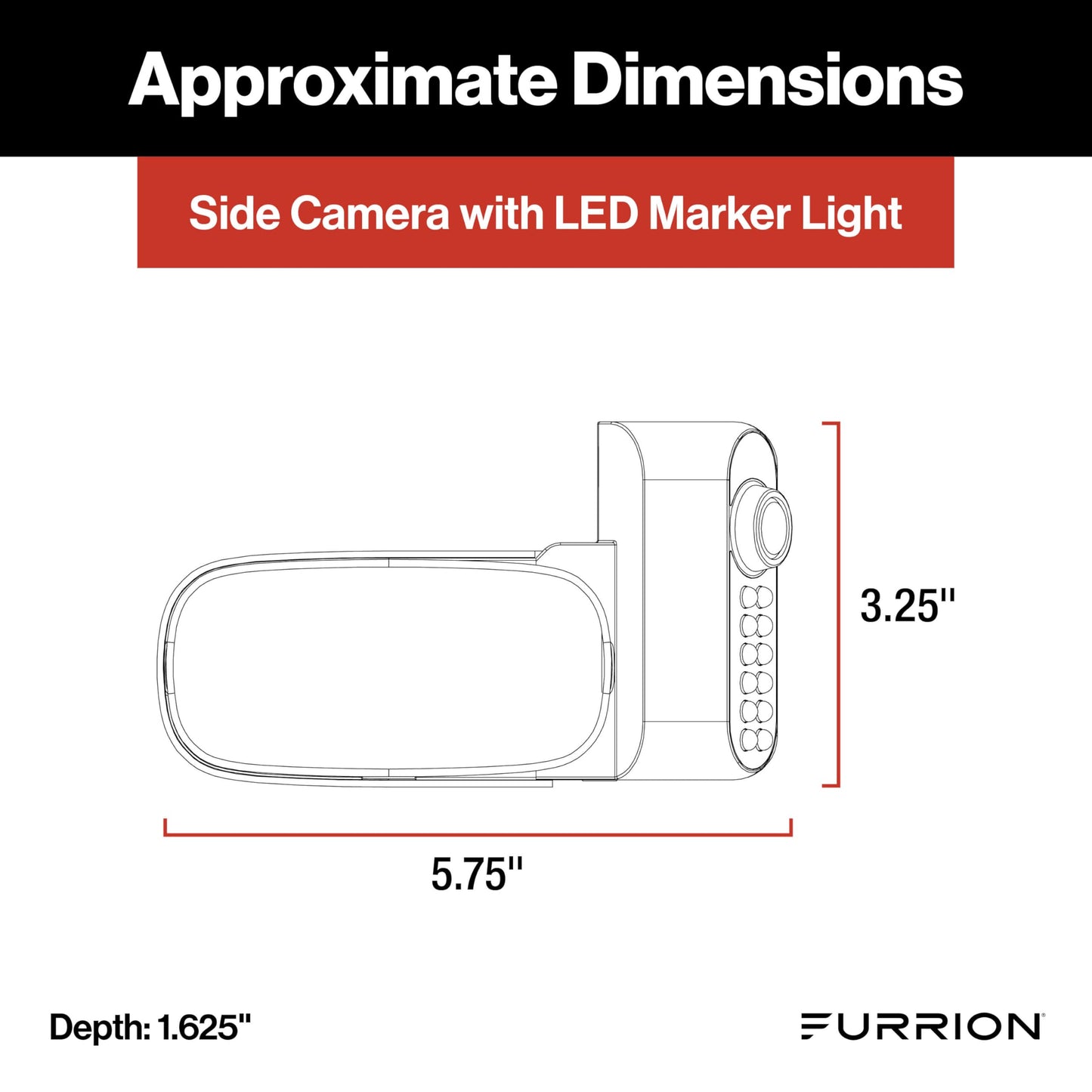Furrion Vision S+ RV Observation System with 7" Monitor, Left/Right Side Cameras with LED Marker Lights, Sharkfin, Infrared Night Vision, Live Streaming, Wide Viewing Angle - FOS7HTAEN