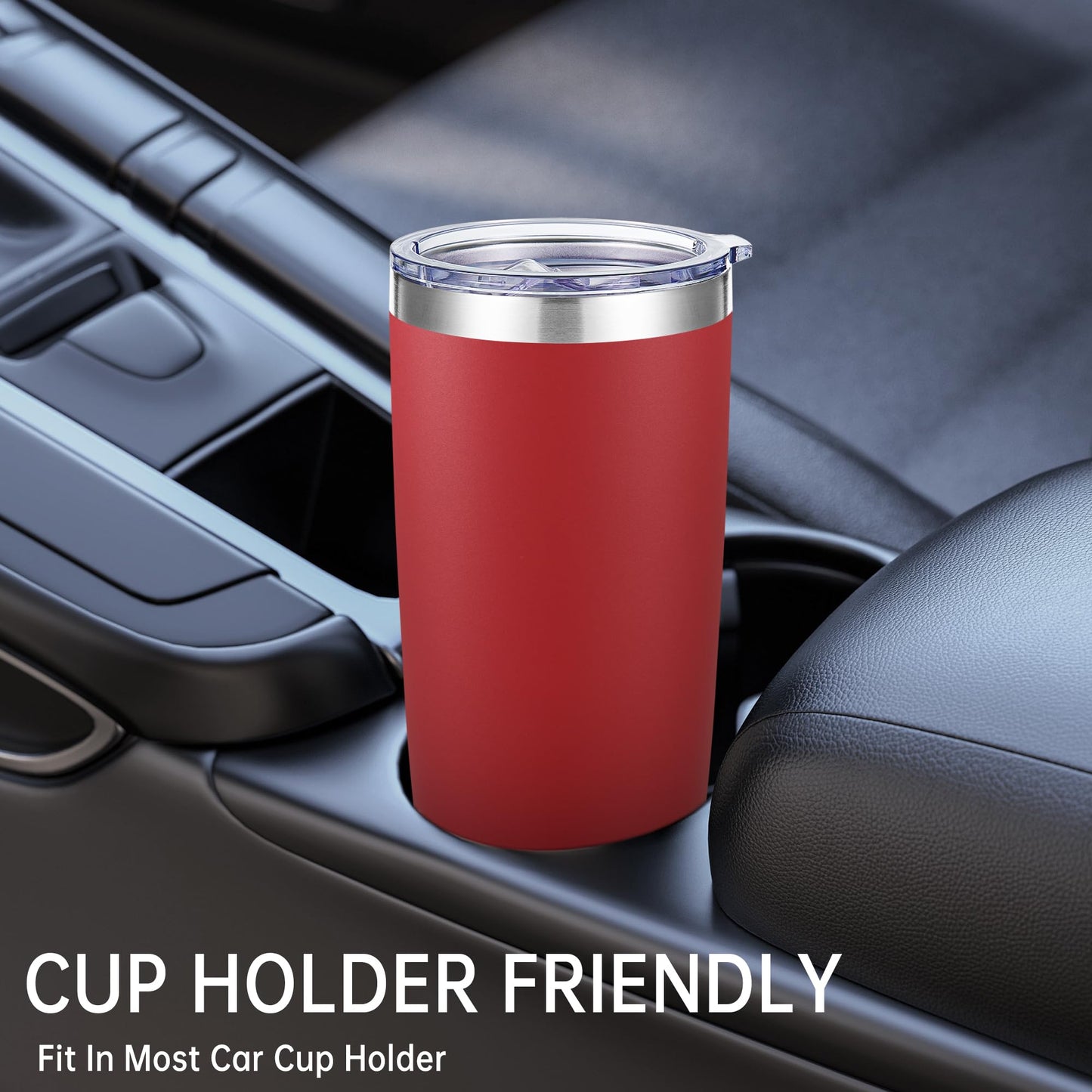 Cool Yoleb 20 oz Tumblers Bulk Stainless Steel Tumbler with Lid Double Wall Vacuum Insulated Coffee Mug 20oz Powder Coated Cup for Hot and Cold Drinks, Red, 12 pack