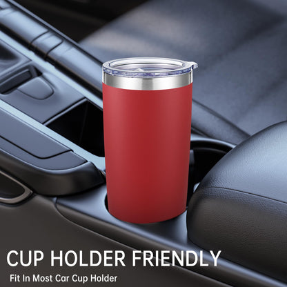 Cool Yoleb 20 oz Tumblers Bulk Stainless Steel Tumbler with Lid Double Wall Vacuum Insulated Coffee Mug 20oz Powder Coated Cup for Hot and Cold Drinks, Red, 12 pack