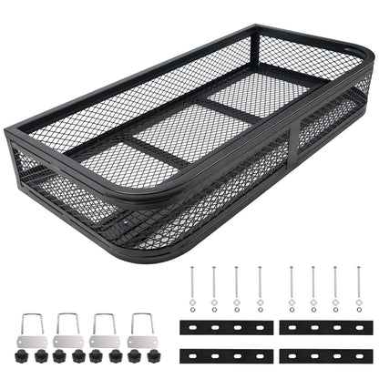 ORCISH Heavy Duty ATV Front Cargo Basket, 17" W x 36" L x 6" H Steel Mesh Rack with Mounting Kit, Universal ATV/UTV Storage Basket for Gear, Luggage, Camping, Hunting, and Outdoor Use