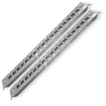 GEN-Y Hitch Heavy Duty Aluminum Loading Ramps - Set of 2, 8 Feet Long x 15 Inches Wide, 10000 lbs Capacity, Hybrid Hook and Plate Ends, Serrated Cross Rungs for Maximum Traction