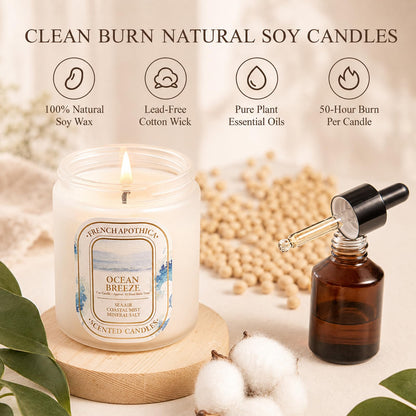 YINUO Scented Candles Gift Set – 4 Pack Natural Soy Wax Aromatherapy Candles, Eucalyptus Mint, Floral & Fresh Scents, Long-Lasting Clean Burn Candle for Home Relaxation & Birthday Gifts for Women