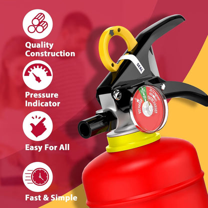 Ougist ABC Fire Extinguisher for Home & Vehicle - 2.5 lb 1-A:10-B:C Rated, Dry Chemical Fire Safety with Quick-Release Handle, Certified for Kitchen/Car/Boat Use-Model FF1KG 4Pack