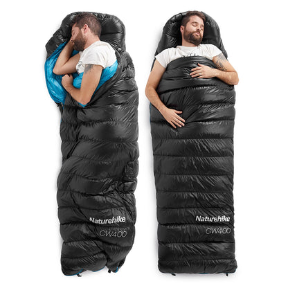 Naturehike Ultralight Down Cold Weather Sleeping Bag, 650FP Compact Sleeping Bag 3-4 Season for Adults & Kids, Backpacking, Camping, Hiking, Traveling with Compression Sack (Black, Large)