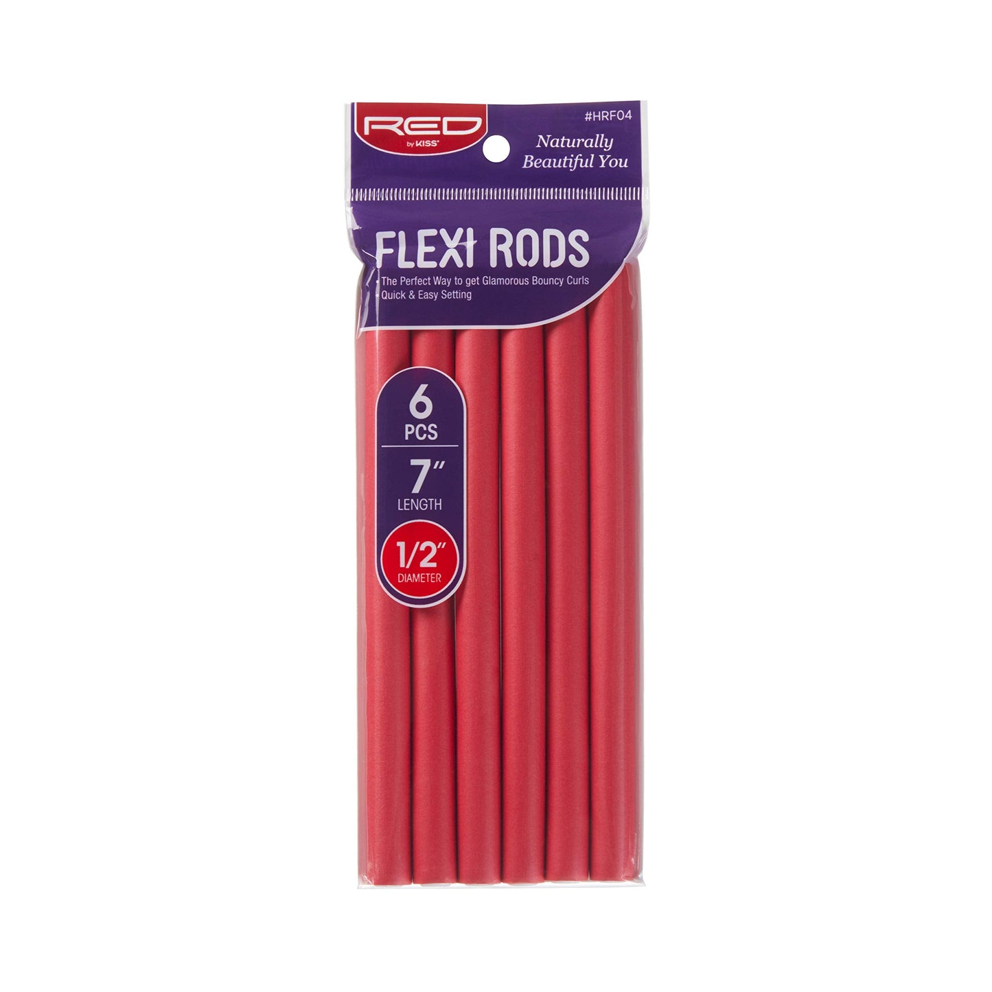 Red by Kiss 36PCS Flexi Rods, Flexible Curling Rods, Twist Foam Hair Rollers, No Heat Hair Curlers 7" Sets