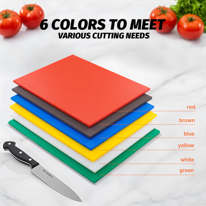 CLIVIA Commercial Grade Cutting Board for Kitchens,Plastic Chopping Board, 20 x 15 x 1/2 Inch, Multi-Color 6 of Pack Set,NSF Certified,for Vegetable Meat or Cheese