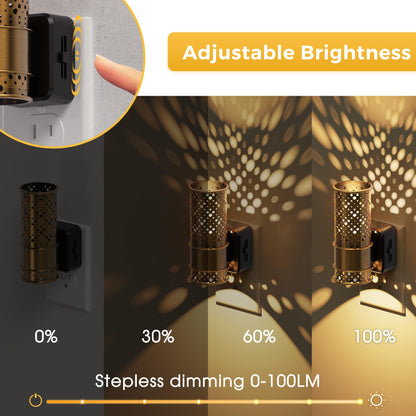 L LOHAS LED Night Lights Plug Into Wall, 2 Pack Plug in Night Light LED with Dusk to Dawn Sensor, 0-100LM Dimmable Nightlight, Wall Sconce-Style Design Nightlights for Bathroom, Hallway,Stairway,Gift