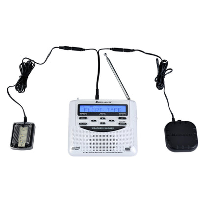 Midland - NOAA Emergency Radio Bundle with Strobe Light and Pillow Shaker