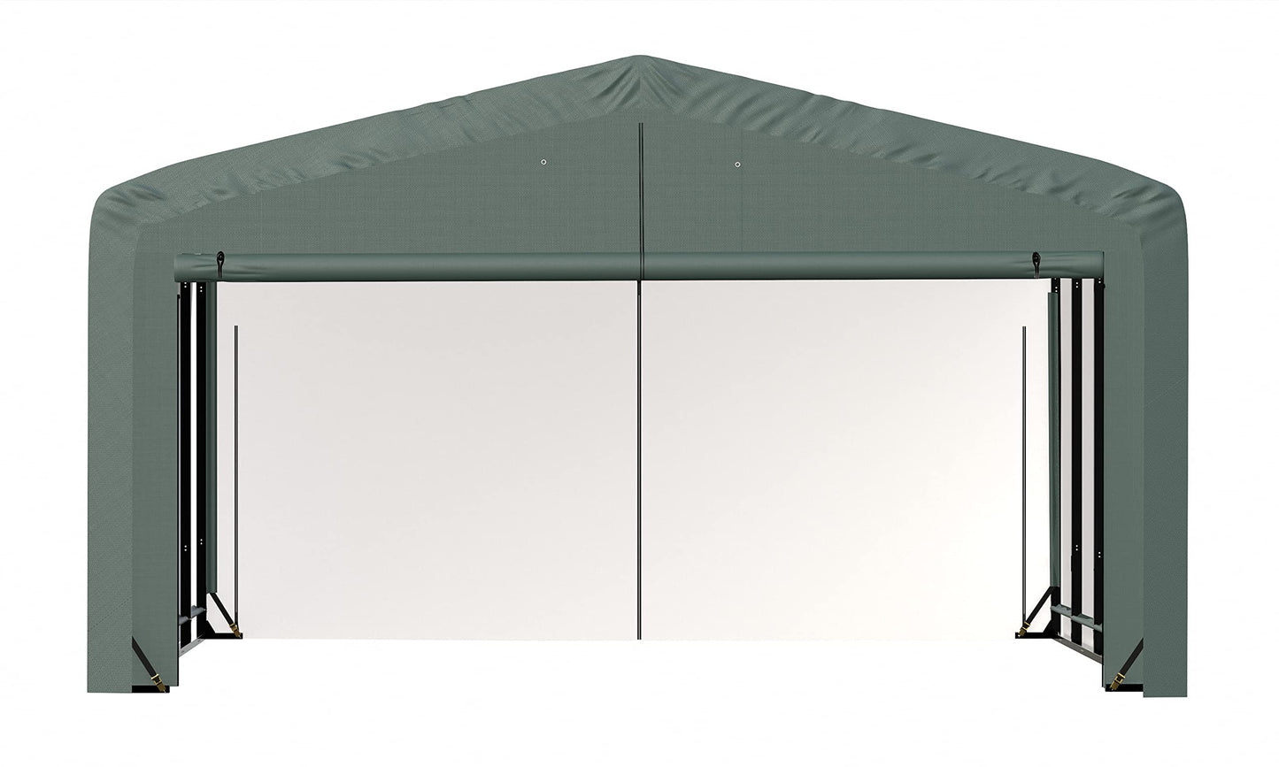 ShelterLogic ShelterTube Garage & Storage Shelter, 20' x 18' x 12' Heavy-Duty Steel Frame Wind and Snow-Load Rated Enclosure, Green