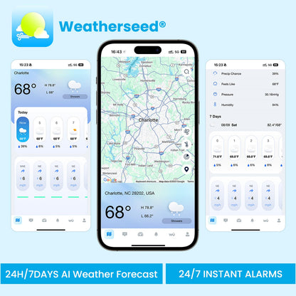 Sainlogic Smart WiFi Weather Station, Wireless Indoor Outdoor Weather Station with 24/7 Weather Forecast, Wind Speed, Rain Gauge, Alerts & 2-Year Data Export for Home Garden