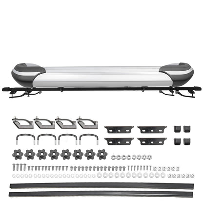 Roof Basket,Anti-Rust Aluminum Roof Basket,Universal Rooftop Cargo Carrier,Suitable for roof Racks, Equipped with crossbars,63"x43"x6",250lb Supports,Large Version (Silver)