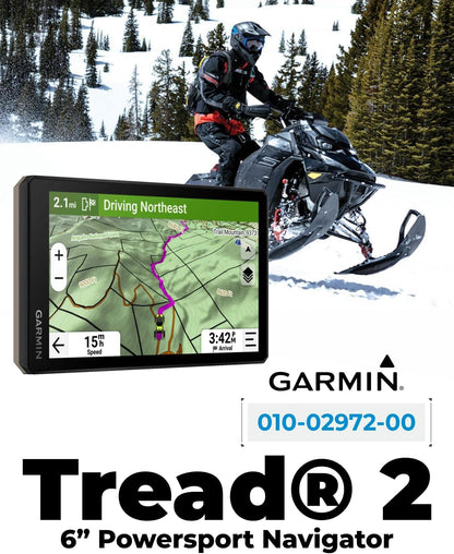 Garmin Tread 2 Powersport Navigator - 6" Glove-Friendly Display, Built for Extreme Weather, Preloaded Mapping, Snowmobile Trails for U.S. and Canada with Wearable4U Portable 5000mAh Charger Bundle