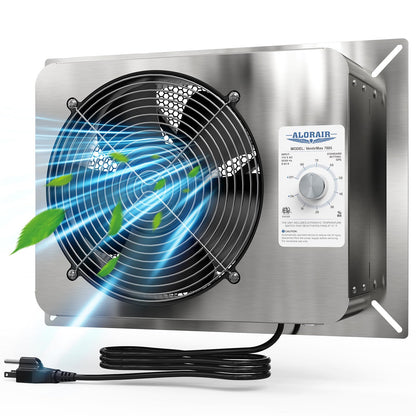 ALORAIR 780CFM Crawlspace Ventilation Fan with Humidistat, IP55 Rated Basement Stainless Steel Exhaust Fan, Built-In Isolation Net 8.1 Inch Foundation Vent Fan for Crawl Space, Garage, Attic,Grow Tent